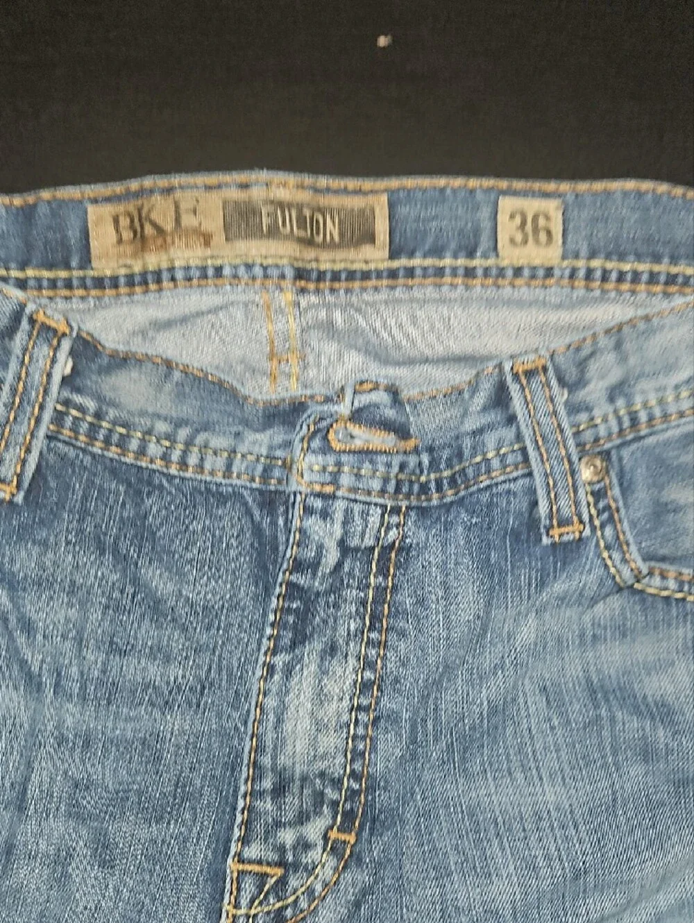 BKE Men's Fulton Light Blue Slim Jeans with V-Stitch Back Pocket